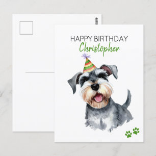 Persoonlijke Verjaardagswens met Schnauzer  Briefkaart