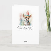 Persoonlijke Verjaardagswens | Schattige Chihuahua Kaart (Achterkant)