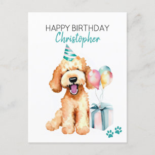 Persoonlijke Verjaardagswens voor Goldendoodle Hon Briefkaart