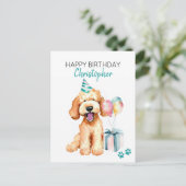 Persoonlijke Verjaardagswens voor Goldendoodle Hon Briefkaart (Staand voorkant)