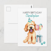 Persoonlijke Verjaardagswens voor Goldendoodle Hon Briefkaart (Voorkant / Achterkant)