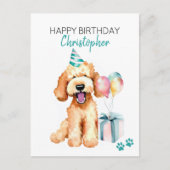 Persoonlijke Verjaardagswens voor Goldendoodle Hon Briefkaart (Voorkant)