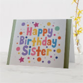 Persoonlijke verjaardagswensen voor je zus kaart (Gele Bloem)