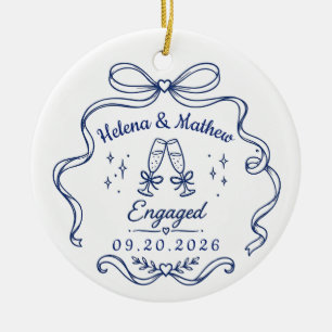 Persoonlijke Verloving Kerst Ornament voor Koppels