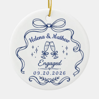 Persoonlijke Verloving Kerst Ornament voor Koppels