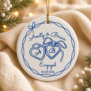 Persoonlijke verlovings keramische ornament, Koppe Keramisch Ornament
