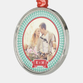 Persoonlijke verlovingsfoto monogram ornament (Links)