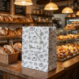 Persoonlijke verpakking met pasteltekening medium cadeauzakje