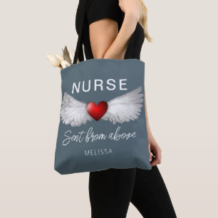 Persoonlijke verpleegkundige Angel Wings Heart Tote Bag
