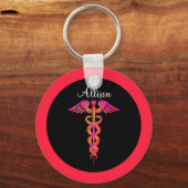 Persoonlijke verpleegkundige Caduceus Medical Sleutelhanger (Voorkant)