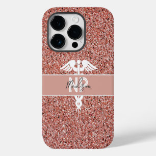 Persoonlijke Verpleegkundige Rose Goud Glitter iPhone 14 Plus Hoesje