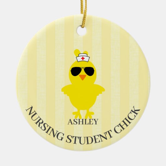 Persoonlijke verpleegkundige Sunshade Chick Keramisch Ornament (Voorkant)
