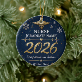 Persoonlijke verpleegster afstudeercadeau 2026 | W Keramisch Ornament