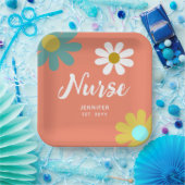 Persoonlijke verpleegster Afstuderen Boho Floral Papieren Bordje (Feest)