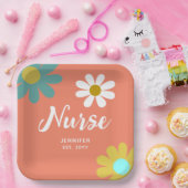 Persoonlijke verpleegster Afstuderen Boho Floral Papieren Bordje (Feest)