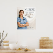 Persoonlijke verpleegster "Gezondere wereld" Waard Poster (Keuken)