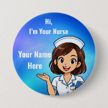 Persoonlijke verpleegster naam badge blauwe gradië