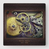 Persoonlijke versnellingen met leren wandklok (Voorkant)