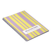 Persoonlijke Verticale Streep Geel Lavendel Notitieboek (Rechterzijde)