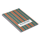 Persoonlijke Verticale Streep Teal Roest Notitieboek (Rechterzijde)