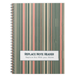 Persoonlijke Verticale Streep Teal Roze Notitieboek
