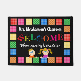 Persoonlijke verwelkoming van de lerarenopleiding deurmat