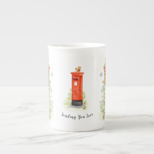 Persoonlijke verzendende Love Post Box Bone China Porselein Kop (Voorkant)