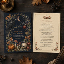 Persoonlijke Victoriaanse Samhain Raven Uitnodigin