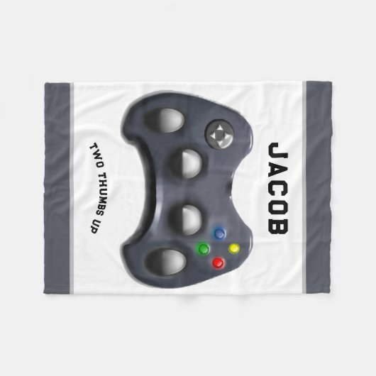 Persoonlijke videogamer fleece deken (Voorkant (Horizontaal))