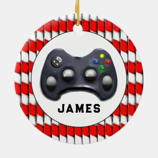 Persoonlijke videogamer keramisch ornament (Achterkant)