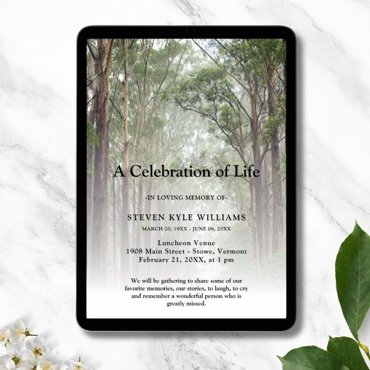 Persoonlijke viering van het Funeral Forest van Li Kaart