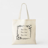 Persoonlijke vierkante bloemenframe-tas tote bag (Achterkant)