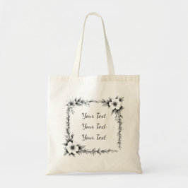 Persoonlijke vierkante bloemenframe-tas tote bag