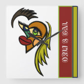 Persoonlijke Vierkante Hart Koppelklok Klok (Voorkant)