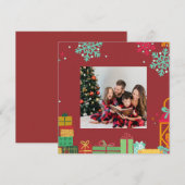 Persoonlijke vierkante kerstkaart (Voorkant / Achterkant)