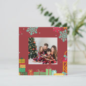 Persoonlijke vierkante kerstkaart (Staand voorkant)