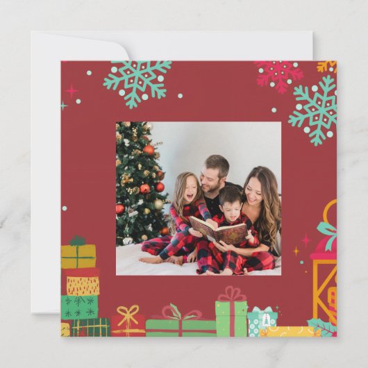Persoonlijke vierkante kerstkaart (Voorkant)