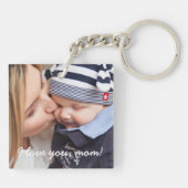 Persoonlijke Vierkante Sleutelhanger Unieke Cadeau (Achterkant)