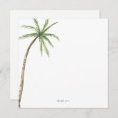 Persoonlijke vierkante tropische palmboom bedankkaart (Voorkant / Achterkant)