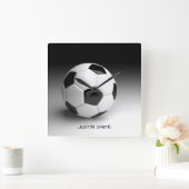 Persoonlijke vierkante wandklok met voetbalthema (Huis)