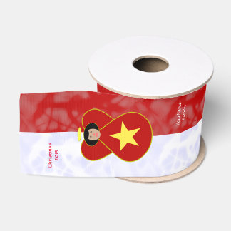 Persoonlijke Vietnamese Engel Vlag Rood Wit Grosgrain Lint