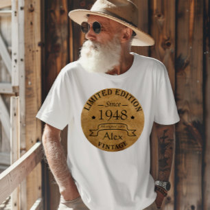 Persoonlijke vijfenzeventig vintage 75ste verjaard t-shirt