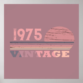 Persoonlijke vijftig vintage 50ste verjaardagsfees poster