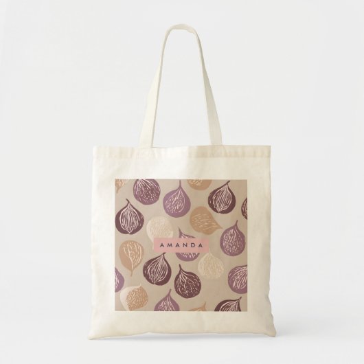 Persoonlijke Vijgenfruitkunst in Warm Neutraal Tote Bag (Voorkant)