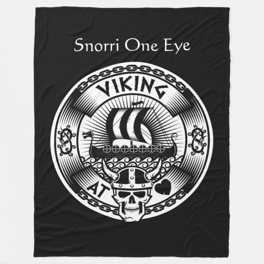 Persoonlijke Viking op het hart Fleece Deken (Voorkant)