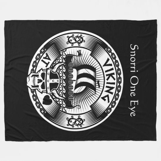 Persoonlijke Viking op het hart Fleece Deken (Voorkant (Horizontaal))