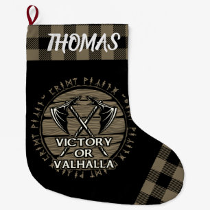 Persoonlijke Viking Victory of Valhalla Tan Black Grote Kerstsok
