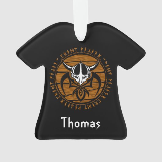 Persoonlijke Viking Warrior Helmet Ornament (achterkant)