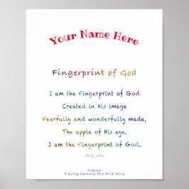 Persoonlijke Vingerafdruk van God Poster