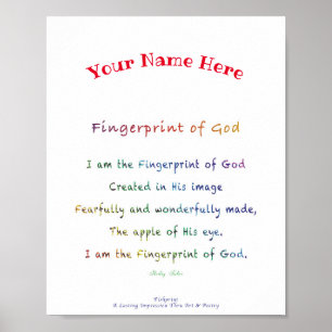 Persoonlijke Vingerafdruk van God Poster